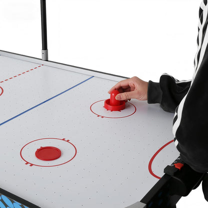54" Air Hockey Table with LED Electronic Scoring & Powerful Motor, Large Arcade Game Table for Game Room, Home & Office, Hockey Game for Kids & Adults