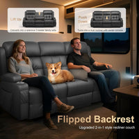 RV Loveseat Recliner Sofa, Home Theater Seating with Console & Massage