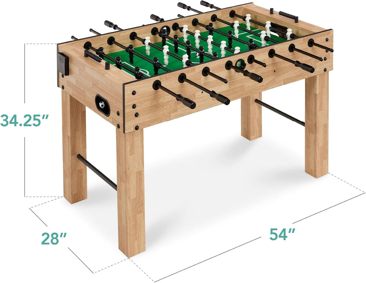 Full Size 54 Inch Regulation Foosball Table for Home, Game Room - Includes 2 Balls, 2 Cup Holders
