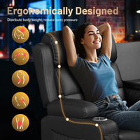 RV Loveseat Recliner Sofa, Home Theater Seating with Console & Massage