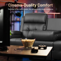 RV Loveseat Recliner Sofa, Home Theater Seating with Console & Massage