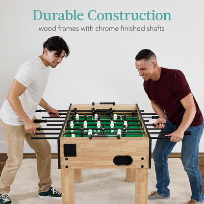 Full Size 54 Inch Regulation Foosball Table for Home, Game Room - Includes 2 Balls, 2 Cup Holders