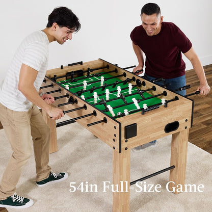 Full Size 54 Inch Regulation Foosball Table for Home, Game Room - Includes 2 Balls, 2 Cup Holders